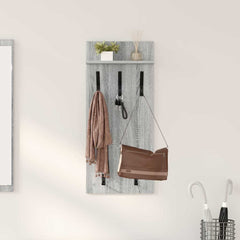 vidaXL Wall-Mounted Coat Rack Wall-Mounted Grey Sonoma 40 x 10 x 90 cm 1