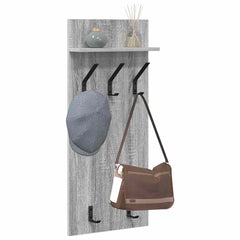 vidaXL Wall-Mounted Coat Rack Wall-Mounted Grey Sonoma 40 x 10 x 90 cm 3