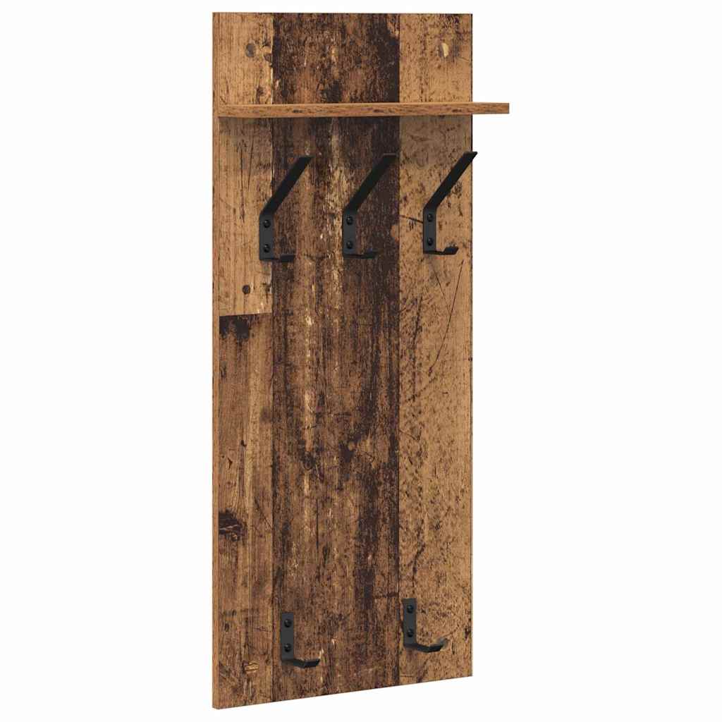 vidaXL Wall-Mounted Coat Rack Wall-Mounted Old Wood 40 x 10 x 90 cm 2