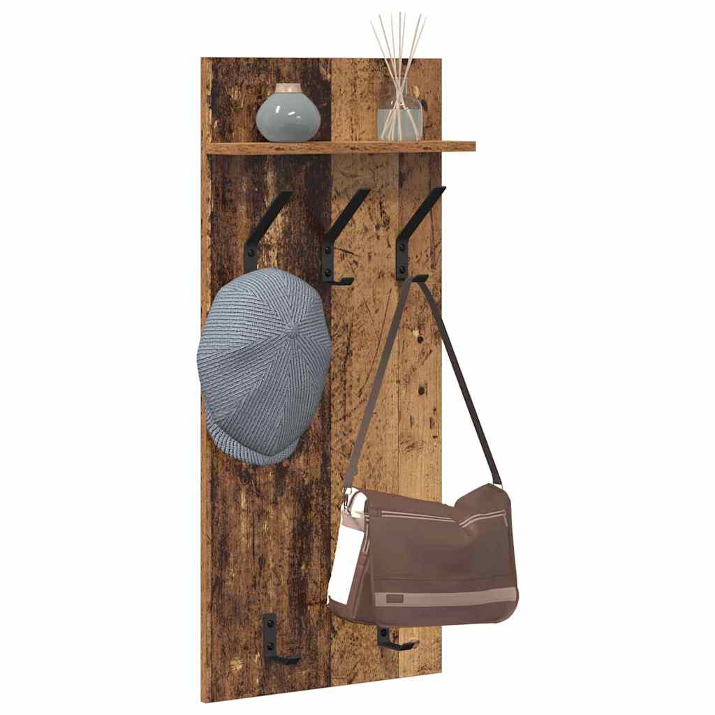 vidaXL Wall-Mounted Coat Rack Wall-Mounted Old Wood 40 x 10 x 90 cm 3