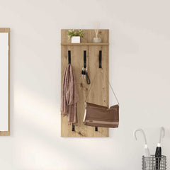 vidaXL Wall-Mounted Coat Rack Wall-Mounted Artisan Oak 40 x 10 x 90 cm 1
