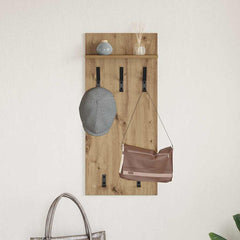 vidaXL Wall-Mounted Coat Rack Wall-Mounted Artisan Oak 40 x 10 x 90 cm 4