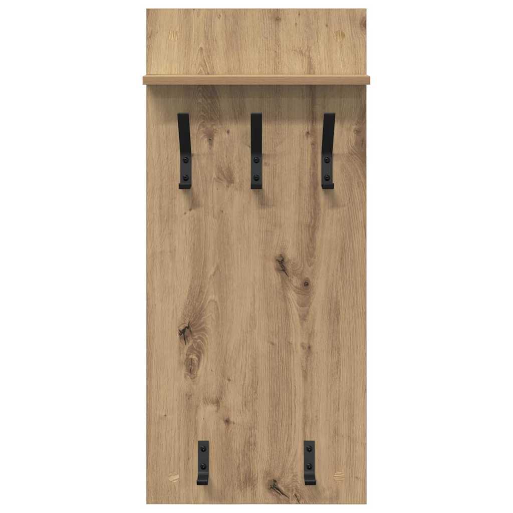 vidaXL Wall-Mounted Coat Rack Wall-Mounted Artisan Oak 40 x 10 x 90 cm 5
