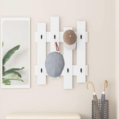vidaXL Wall-Mounted Coat Rack Wall-Mounted White 60 x 3 x 82 cm 1