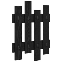 vidaXL Wall-Mounted Coat Rack Wall-Mounted Black Oak 60 x 3 x 82 cm 2