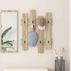 vidaXL Wall-Mounted Coat Rack Wall-Mounted Sonoma Oak 60 x 3 x 82 cm 1