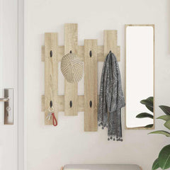 vidaXL Wall-Mounted Coat Rack Wall-Mounted Sonoma Oak 60 x 3 x 82 cm 4