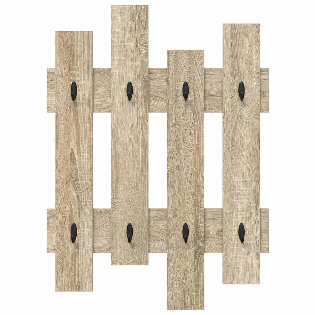 vidaXL Wall-Mounted Coat Rack Wall-Mounted Sonoma Oak 60 x 3 x 82 cm 5