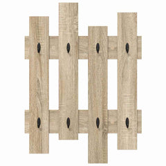vidaXL Wall-Mounted Coat Rack Wall-Mounted Sonoma Oak 60 x 3 x 82 cm 5