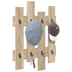 vidaXL Wall-Mounted Coat Rack Wall-Mounted Sonoma Oak 60 x 3 x 82 cm 3
