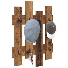 vidaXL Wall-Mounted Coat Rack Wall-Mounted Old Wood 60 x 3 x 82 cm 3