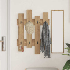 vidaXL Wall-Mounted Coat Rack Wall-Mounted Artisan Oak 60 x 3 x 82 cm 4
