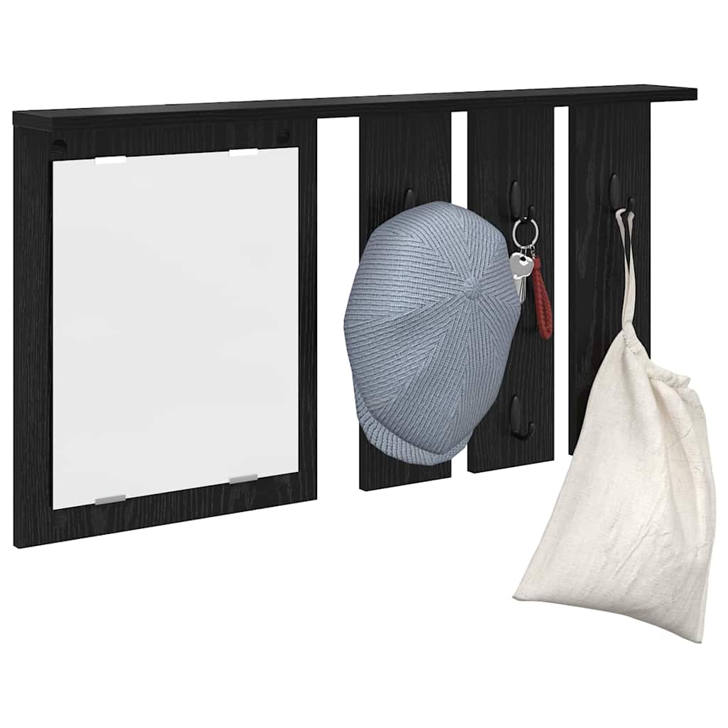 vidaXL Wall-Mounted Coat Rack Wall-Mounted Black oak 85 x 10 x 45 cm 3
