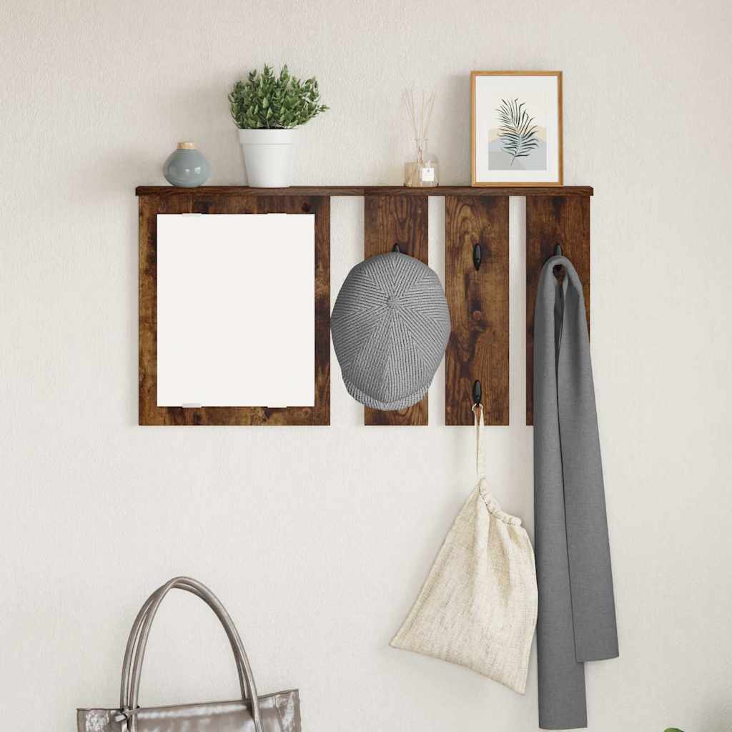 vidaXL Wall-Mounted Coat Rack Wall-Mounted Smoked oak 85 x 10 x 45 cm 1