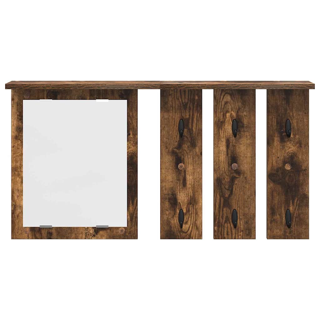 vidaXL Wall-Mounted Coat Rack Wall-Mounted Smoked oak 85 x 10 x 45 cm 5