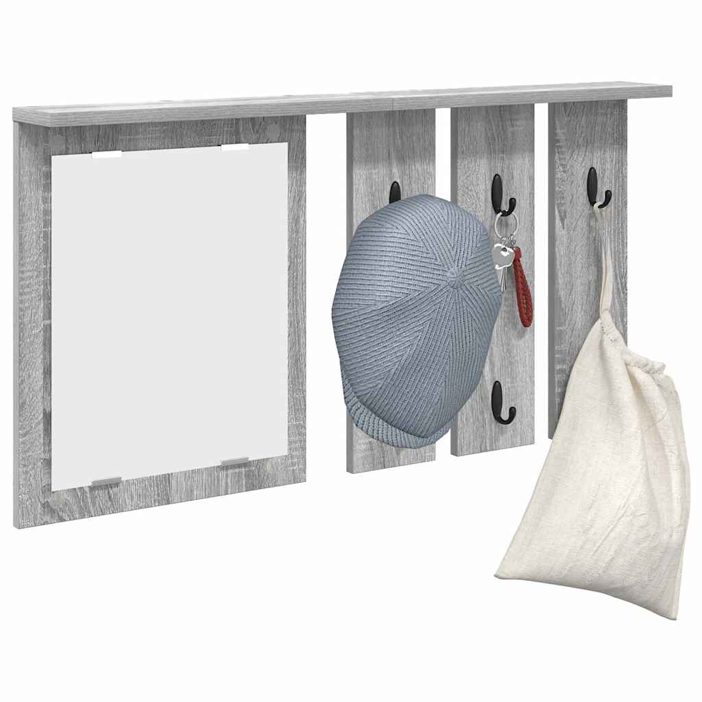 vidaXL Wall-Mounted Coat Rack Wall-Mounted Grey sonoma 85 x 10 x 45 cm 3
