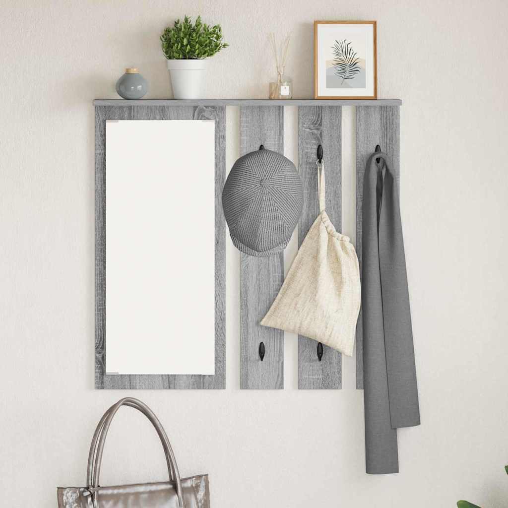 vidaXL Wall-Mounted Coat Rack Wall-Mounted Grey sonoma 84 x 10 x 80 cm 1