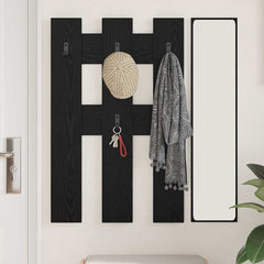 vidaXL Wall-Mounted Coat Rack Wall-Mounted Black Oak 65 x 3 x 100 cm 4
