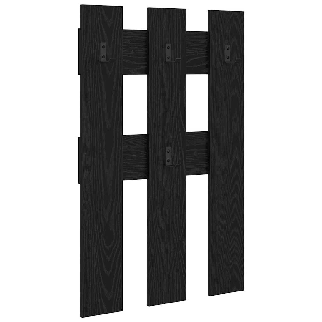 vidaXL Wall-Mounted Coat Rack Wall-Mounted Black Oak 65 x 3 x 100 cm 2