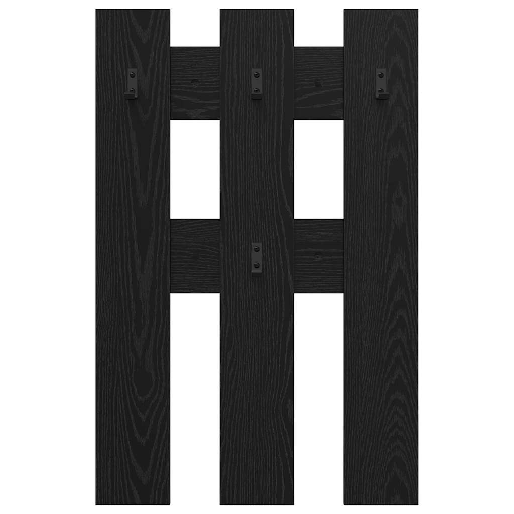 vidaXL Wall-Mounted Coat Rack Wall-Mounted Black Oak 65 x 3 x 100 cm 5