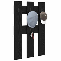 vidaXL Wall-Mounted Coat Rack Wall-Mounted Black Oak 65 x 3 x 100 cm 3