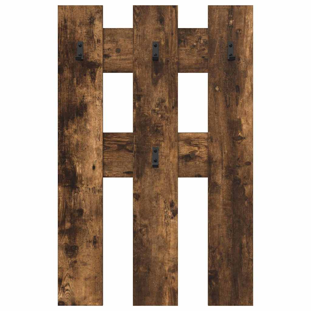 vidaXL Wall-Mounted Coat Rack Wall-Mounted Smoked Oak 65 x 3 x 100 cm 5