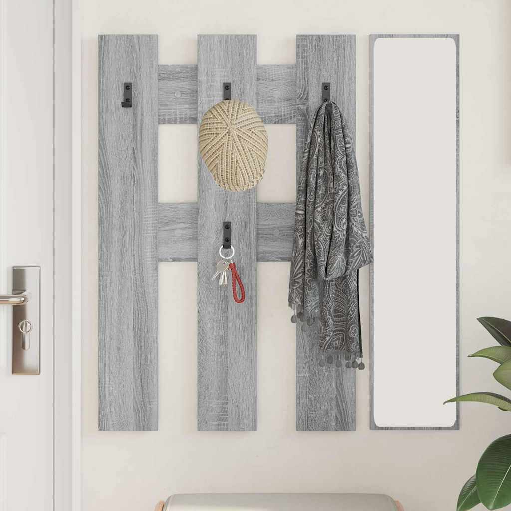 vidaXL Wall-Mounted Coat Rack Wall-Mounted Grey Sonoma 65 x 3 x 100 cm 4