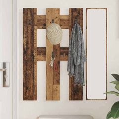 vidaXL Wall-Mounted Coat Rack Wall-Mounted Old Wood 65 x 3 x 100 cm 4