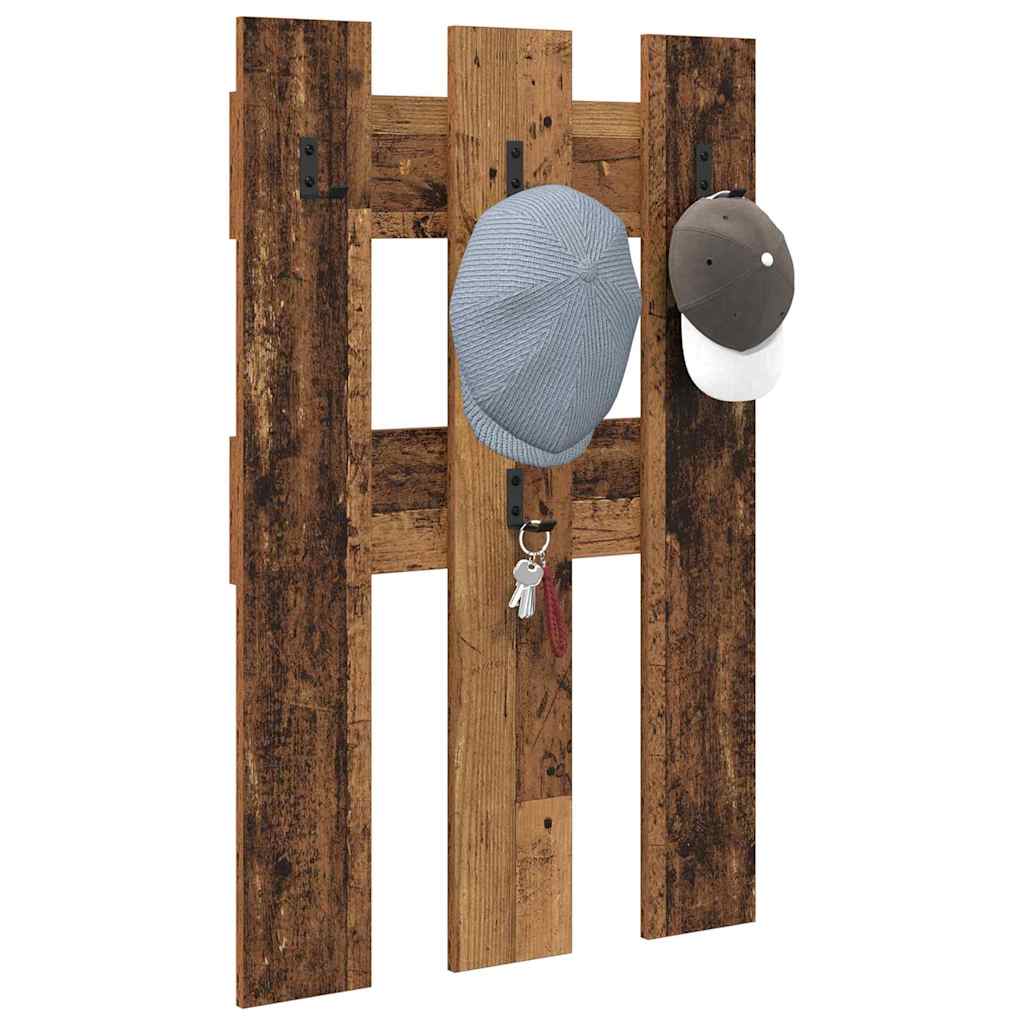 vidaXL Wall-Mounted Coat Rack Wall-Mounted Old Wood 65 x 3 x 100 cm 3