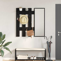 vidaXL Wall-Mounted Coat Rack Wall-Mounted Black Oak 100 x 10 x 100 cm 1