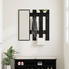 vidaXL Wall-Mounted Coat Rack Wall-Mounted Black Oak 100 x 10 x 100 cm 4