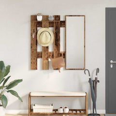 vidaXL Wall-Mounted Coat Rack Wall-Mounted Old Wood 100 x 10 x 100 cm 1