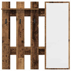 vidaXL Wall-Mounted Coat Rack Wall-Mounted Old Wood 100 x 10 x 100 cm 5