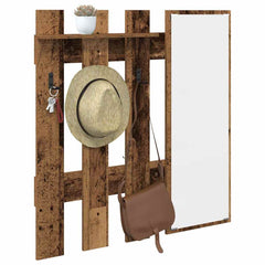 vidaXL Wall-Mounted Coat Rack Wall-Mounted Old Wood 100 x 10 x 100 cm 3