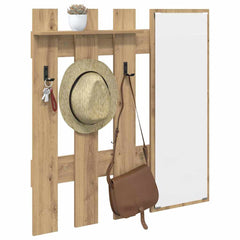 vidaXL Wall-Mounted Coat Rack Wall-Mounted Artisan Oak Engineered wood 3