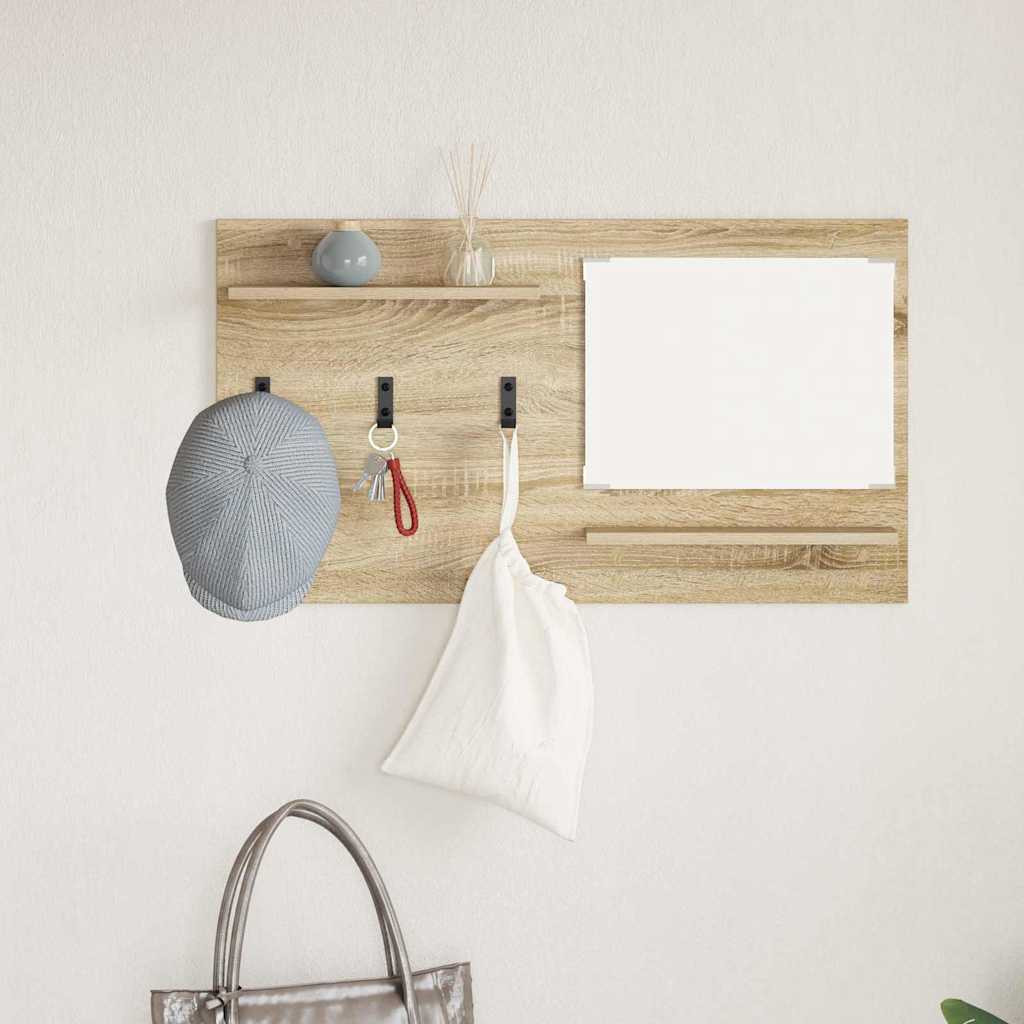 vidaXL Wall-Mounted Coat Rack Wall-Mounted Sonoma Oak 90 x 10 x 50 cm 4