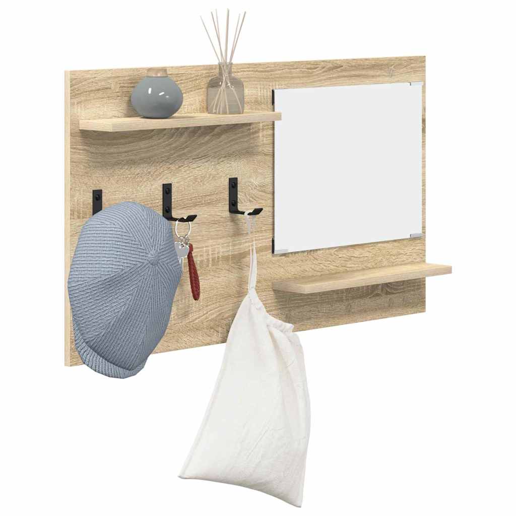 vidaXL Wall-Mounted Coat Rack Wall-Mounted Sonoma Oak 90 x 10 x 50 cm 3