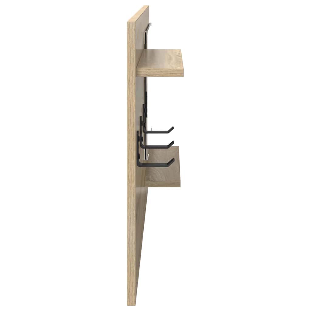 vidaXL Wall-Mounted Coat Rack Wall-Mounted Sonoma Oak 90 x 10 x 50 cm 6