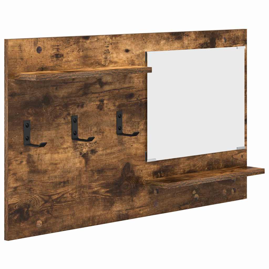 vidaXL Wall-Mounted Coat Rack Wall-Mounted Smoked Oak 90 x 10 x 50 cm 2