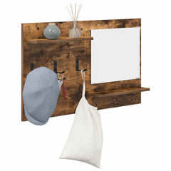 vidaXL Wall-Mounted Coat Rack Wall-Mounted Smoked Oak 90 x 10 x 50 cm 3