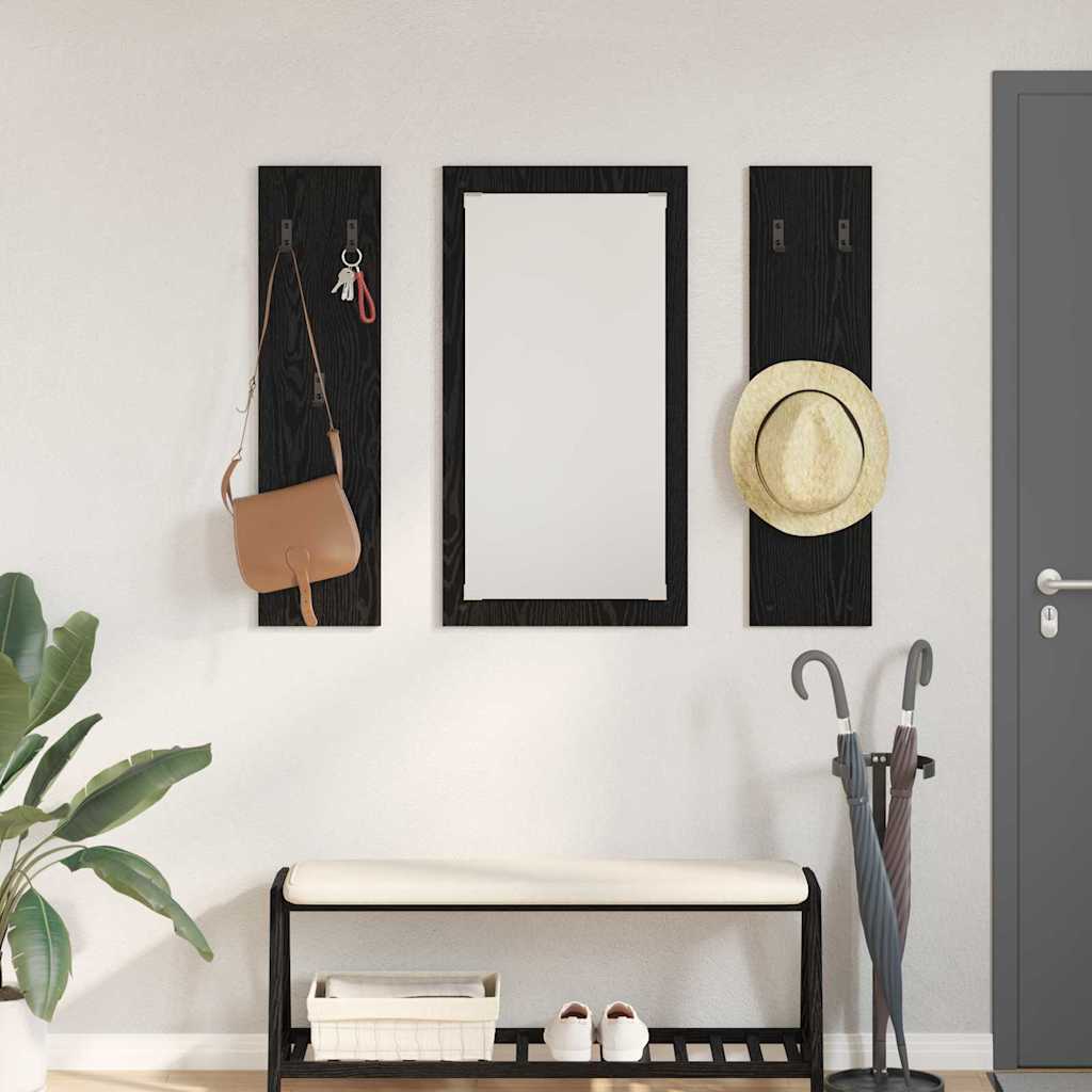 Wall-Mounted Coat Rack Wall-Mounted 96 x 1.5 x 90 cm Black oak