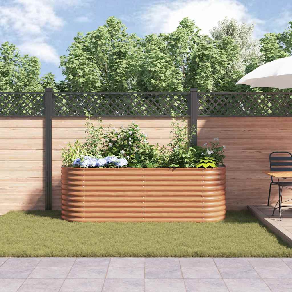 Raised Bed 240 x 80 x 81 cm Steel Wood-like