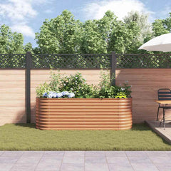 Raised Bed 240 x 80 x 81 cm Steel Wood-like