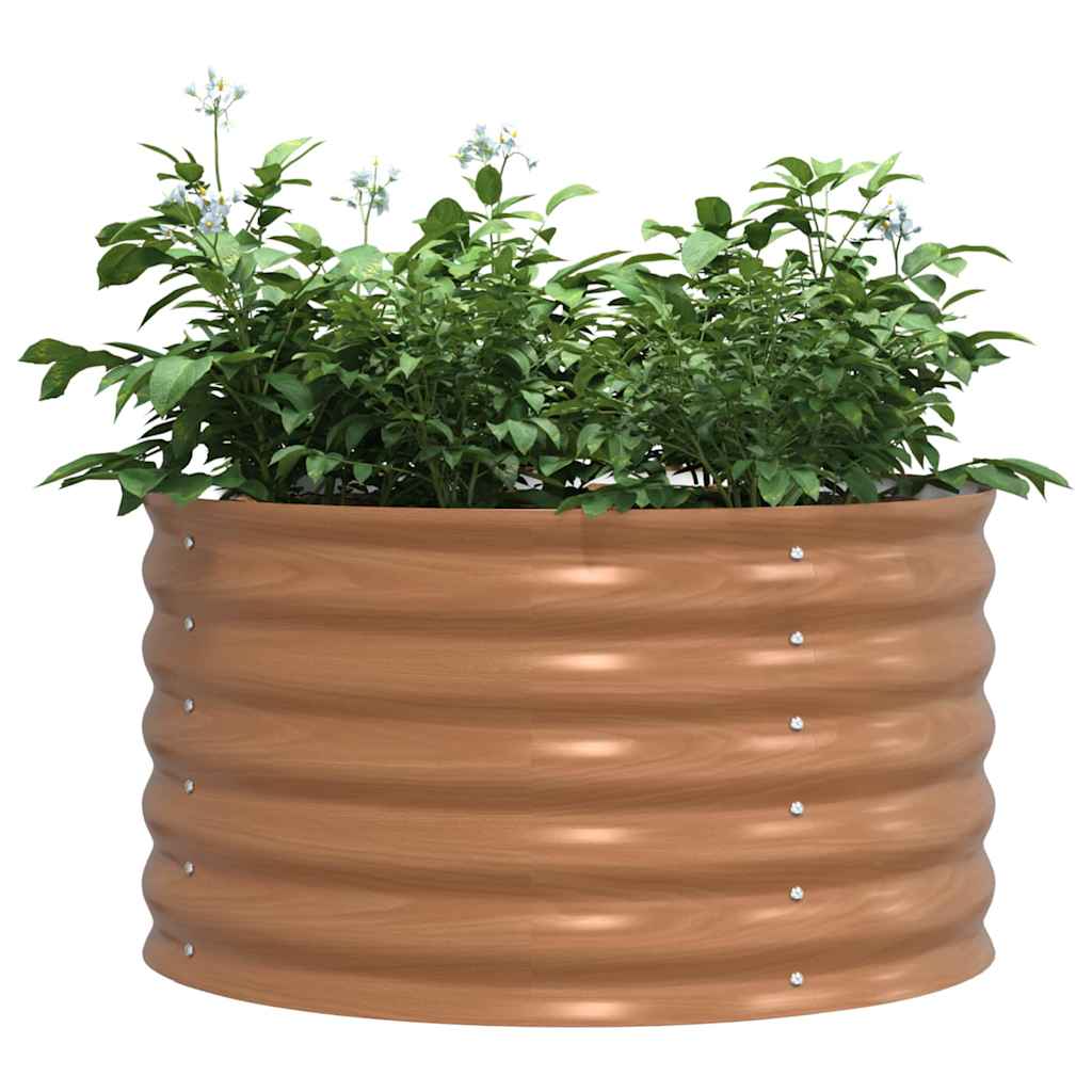 Raised Bed 80 x 80 x 44 cm Steel Wood looking