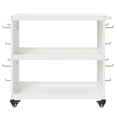 vidaXL Tool Trolley with Shelf White 75 x 35 x 73 cm Cold-rolled Steel 5