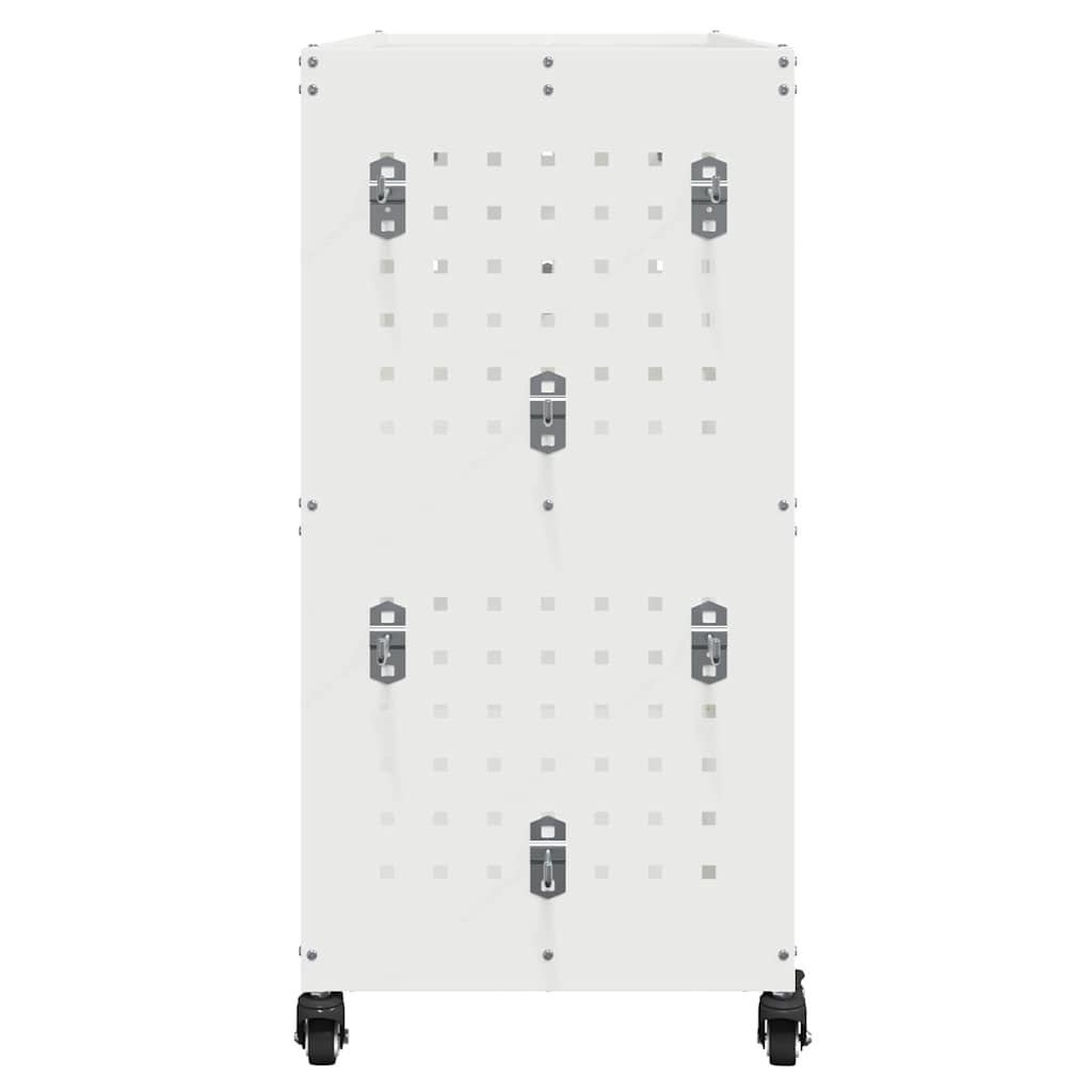 vidaXL Tool Trolley with Shelf White 75 x 35 x 73 cm Cold-rolled Steel 6