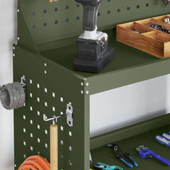 vidaXL Tool Trolley Olive Green 65 x 35 x 111 cm Cold-rolled Steel 4
