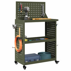 vidaXL Tool Trolley Olive Green 65 x 35 x 111 cm Cold-rolled Steel 3
