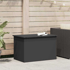 Garden Storage Cushion Box Galvanised Steel 80 x 50.5 x 50 cm Black