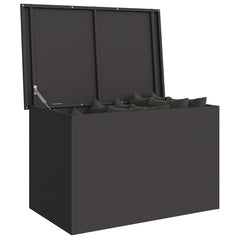 Garden Storage Cushion Box Galvanised Steel 80 x 50.5 x 50 cm Black